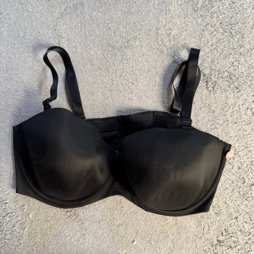 Cacique Womens Multi Way Strapless Underwire Bra 46DD Black Padded Convertible